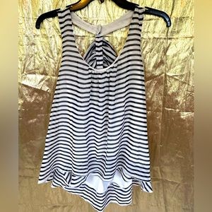 Blue and white striped tank, Size L